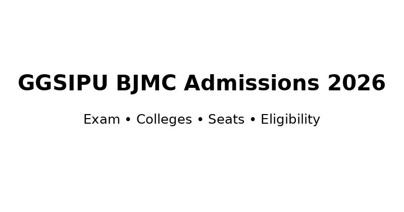 GGSIPU BJMC Admissions 2026: Exam, Colleges, Seats & Eligibility Guide